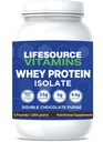 LifeSource Vitaminer 3 LB - US Dairy Cows Græs Fed Whey Protein Isolate - Dobbelt chokolade Fudge sødet w / Stevia - 3 LB Powder
