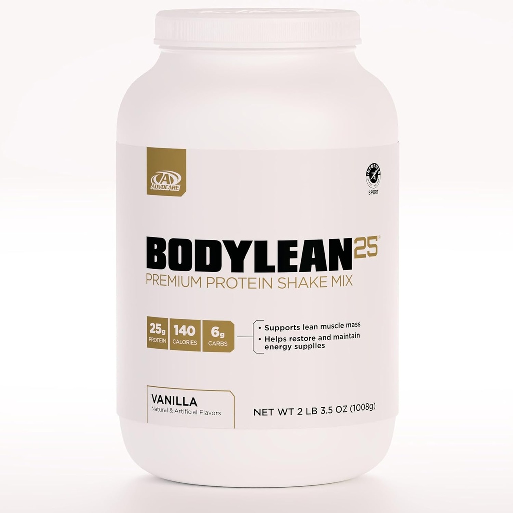 AdvoCare BodyLean25 - Protein Powder med Whey Protein Isolate - Understøtter Muscle Building & A Lean Body - Tilbyder energistøtte * - Vanilla, 4.5 oz