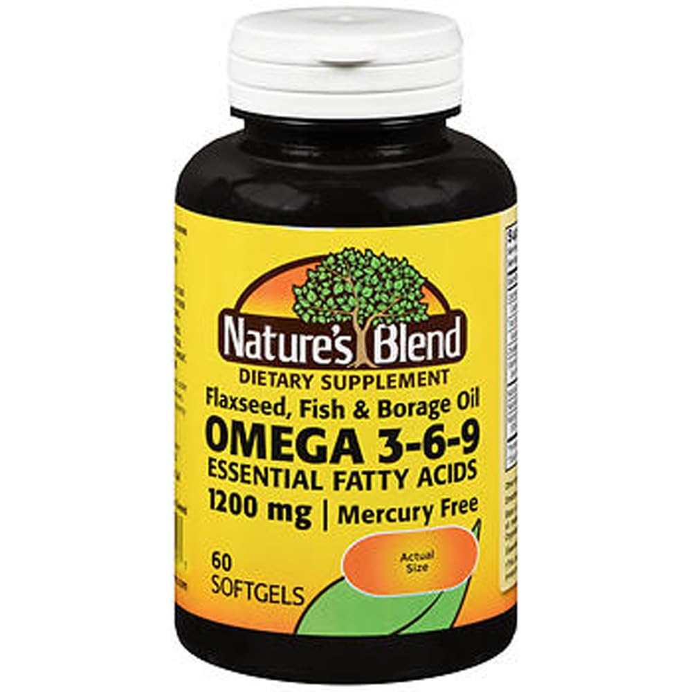 Nature 's Blend Omega- 3- 6- 9 1200mg Softgels 60 Ct