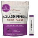 Levende Bevidstløse kollagen peptider pulver Unflavored Packets - Hydrolyzed kollagen pulver - hår, hud, negle, & fælles støtte - Type I & III Grass- Fed Collagen kosttilskud til kvinder og mænd - pakke med 20