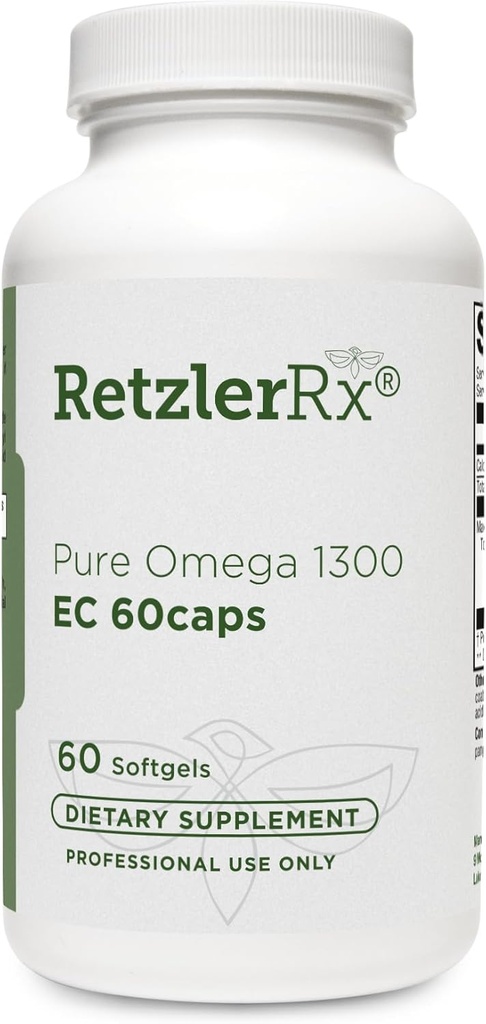 HormoneSynergy Omega 1300 EC Fish Oil Softgels - High- Strength Omega 3 Supplement med forbedret absorption - IFOS Verified, Enteric Coated, 600mg EPA, 260mg DHA - 60 Greve