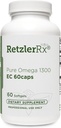 HormoneSynergy Omega 1300 EC Fish Oil Softgels - High- Strength Omega 3 Supplement med forbedret absorption - IFOS Verified, Enteric Coated, 600mg EPA, 260mg DHA - 60 Greve