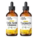 Wild & Organic Uric Acid Cleanse Tinktur 4 fl oz & Turmerisk Tinktur 4 fl oz