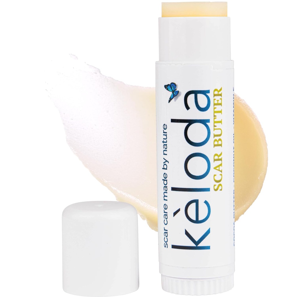 Keloid Scar Care Butter Stick, Scars & Keloids Treatment Balm, Til Kirurgiske Scars & Keloider fra Piercings, Stretch Marks, Acne, Med Anti- Scar Kakao, Shea Butter, Coconut, & Jojoba Oliils