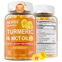 Gurkemeje Gummies 1000mg w / MCT Oil C8 C10, Organic Antioxidant, Gurkemeje supplement med sort peber ekstrakt, Support Comfort, Boost Energy, Ultra Absorption, Sugar Free, 60 Cts