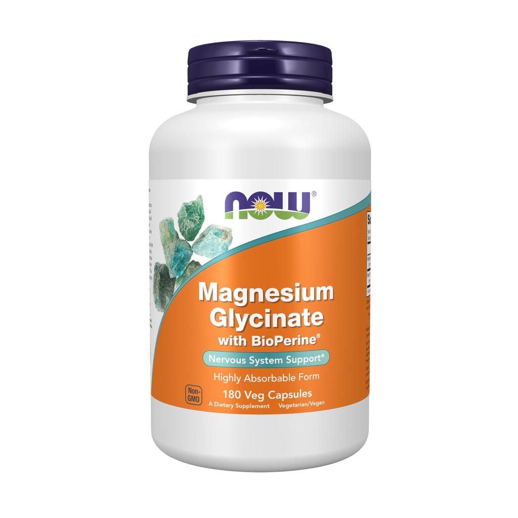 Nu Kosttilskud, Magnesium Glycinat med BioPerine, 180 Veg kapsler