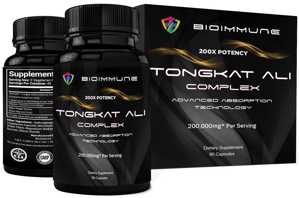 Longjack Tongkat Ali Extract Kapsler 200x Styrkestørrelse 124; svarende til 200.000 mg