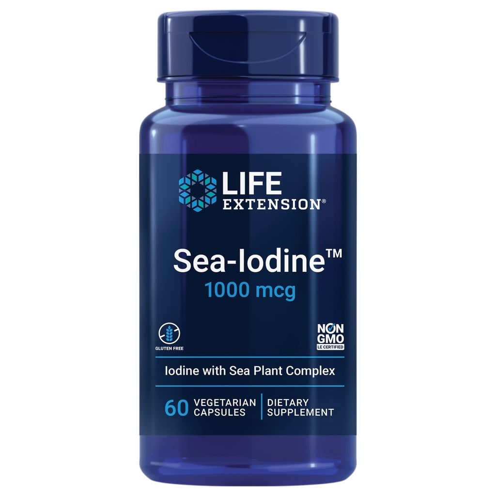 Life Extension Taurine 1000mg og Sea- Jod 60 Kapsler Supplement Bundle