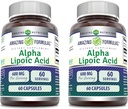 Amazing Formulas Alpha Lipoic Acid Note 124; 600 Mg Per Serving Supplement Supplement 124; Kapsler Note 124; Non- GMO Note 124; Gluten Free Note 124; Lavet i USA (60