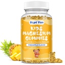 Magnesium Gummies for Kids - Magnesium Citrate Supplement with Vitamin B6, L-theanine, Chamomile & Lemon Balm - Calm Magnesium for Kids & Adults Sleep, Relaxation, Pineapple Flavor 60 Gummies