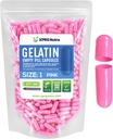 XPRS Nutra Size 1 Empty Capsules - 500 Count Empty Gelatin Capsules - Pill DIY Capsule Filling - Pure Bovine Pill Gel Caps for Do-It-Yourself Supplements (Pink)
