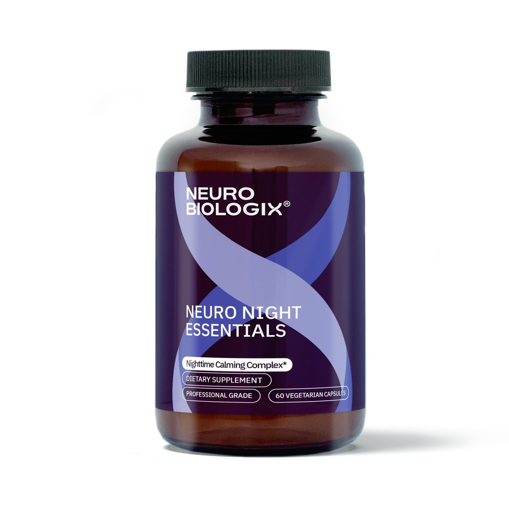 Neuro Night Essentials - Natural Nighttime Support med GABA, Melatonin, Valerian Root, LTheanine, Magnesium & Mere - fremmer afslapning, Mood Balance & Hvile - 60 Veg Kapsler - Made in USA