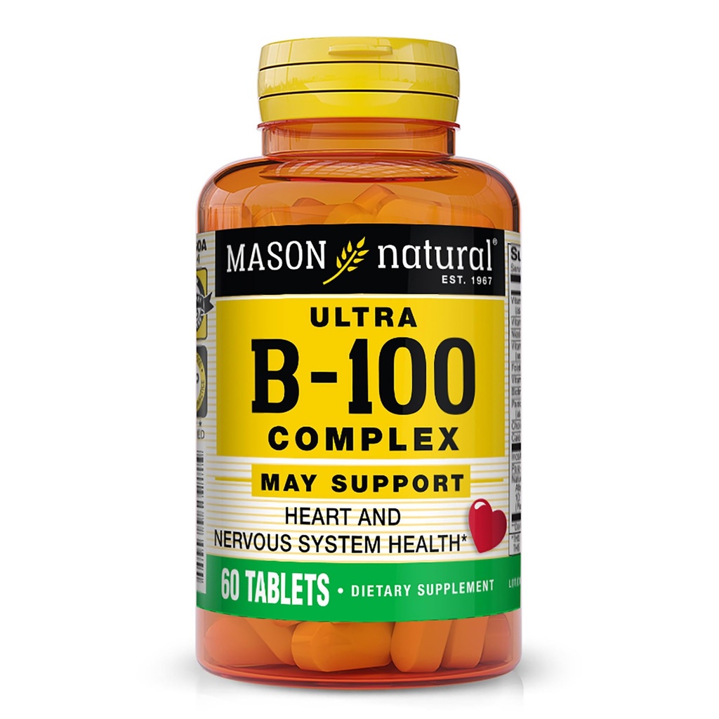 MASON NATURAL Ultra B, 100 Complex, 100, Day Supply, for Normal immunforsvar og energi Metabolisme