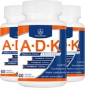 ADK vitamintilskud 20000 IE - højpotens Vitaminer A, D3 og K1 for hjerte, ben sundhed og immunforsvar Vitamin ADK 180 kapsler