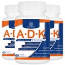 ADK vitamintilskud 20000 IE - højpotens Vitaminer A, D3 og K1 for hjerte, ben sundhed og immunforsvar Vitamin ADK 180 kapsler