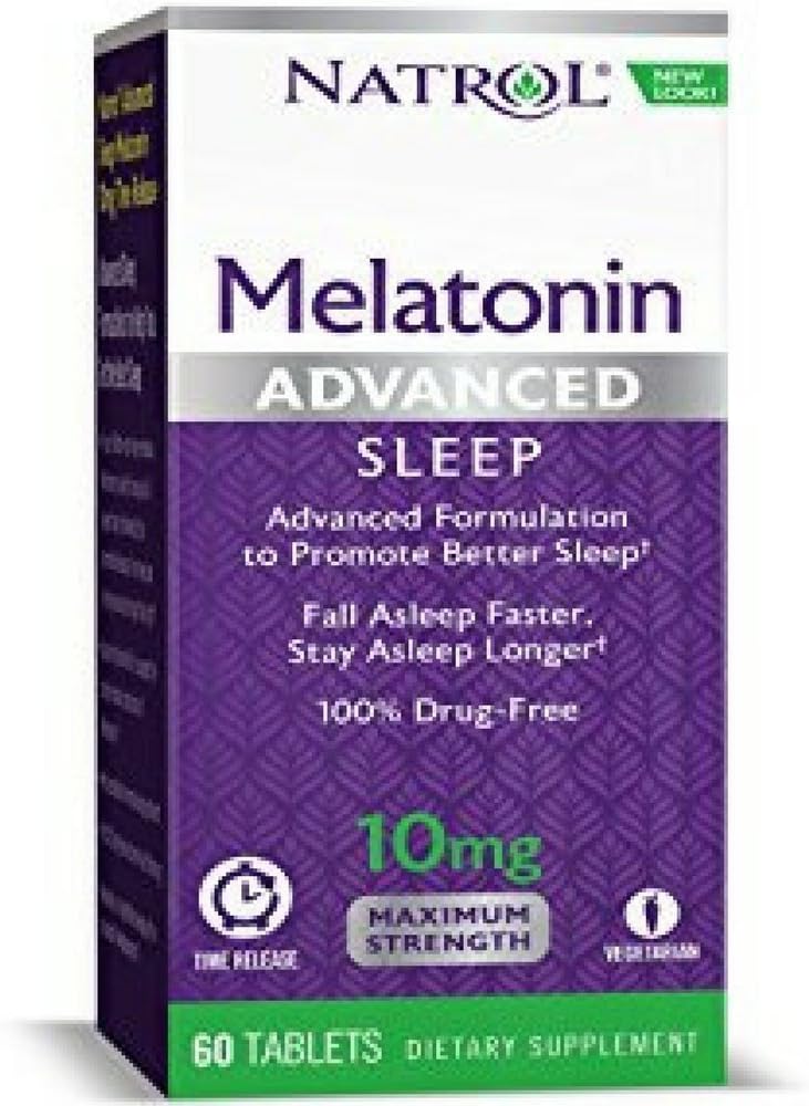 Natrol Advanced Sleep Melatonin tabletter, maksimal styrke, 60 greve, pakke med 5