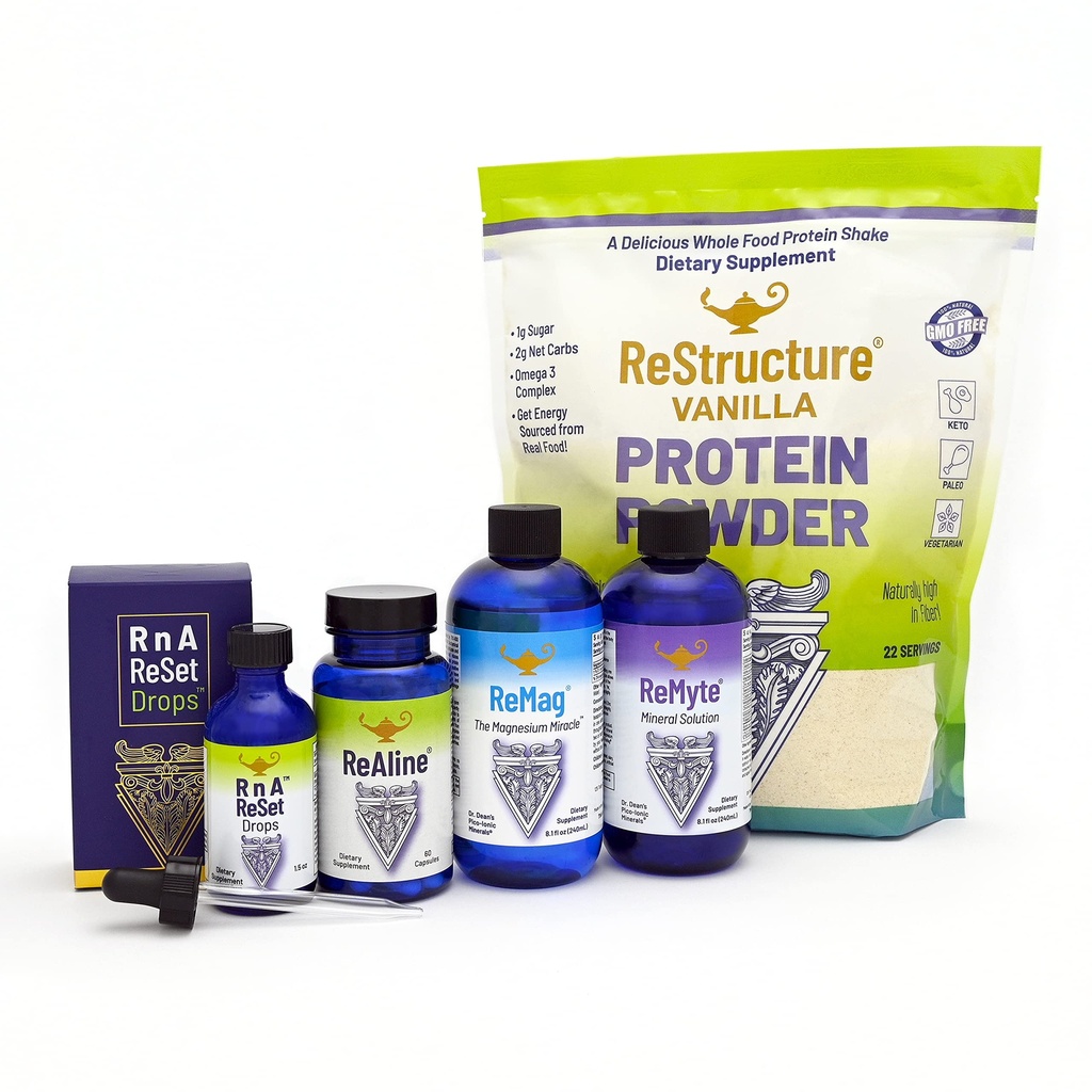 RnA ReSet - Total Body Reset, Kosttilskud Protocol, Magnesium, Electrolytes, Vitamin B, Vanilla Protein Powder, Wellness og Longevity - af Dr. Carolyn Dean