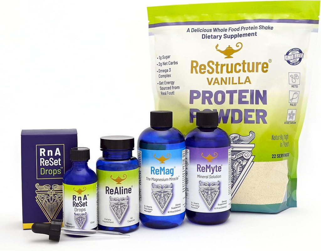 RnA ReSet - Total Body Reset, Kosttilskud Protocol, Magnesium, Electrolytes, Vitamin B, Vanilla Protein Powder, Wellness og Longevity - af Dr. Carolyn Dean