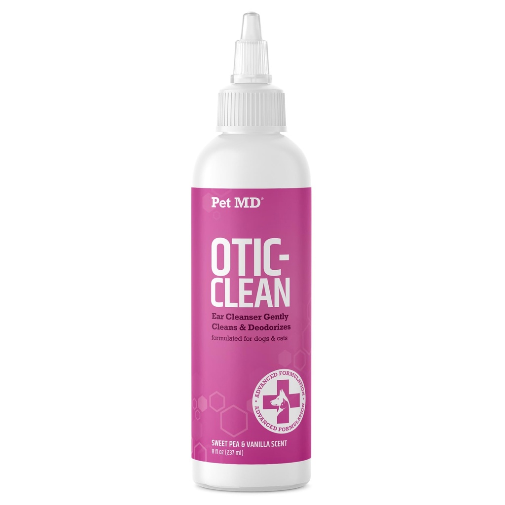 Pet MD Otic Clean Dog Øre Cleaner til katte og hunde - Effektiv mod infektioner, kløende, og kontroller Odor - 8 oz