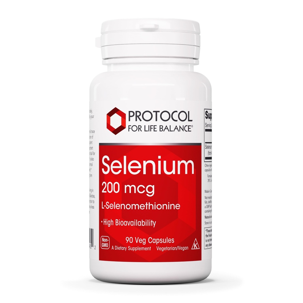Protokol Selenium 200mcg - immunforsvar, thyreoidea og prostata sundhed * - Selenium kosttilskud - Vegetar, Kosher & Halal - 90 Veg Caps