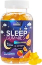 Søvn gummier Supplement 6mg - Sukker fri Melatonin Gummy til voksne, Natural Zero Sugar Sovende Gummy til voksne, Børn, Orange Flavored, Vegan, Ekstra styrke Søvn Vitamin Support - 120 Gummies