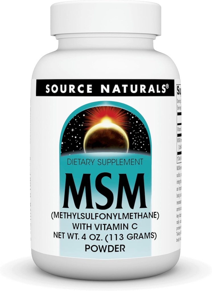 Kilde Naturals MSM (Methylsulfonylmethan) med C-vitamin - pulver, 4 Ounce