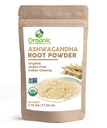 Organic Ashwagandha Root Powder - 1,10 lbs (17.64 oz) Name 124; Resealable Kraft Bag, non-GMO, Indisk Ginseng, Withania Somnifera - 100% Raw fra Indien, ved SHOPOSR