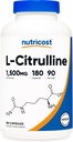 Nutricost L- Citrullin 1500mg, 180 Kapsler - 750mg Per Kapsler, Gluten Free, Non- GMO, Packaging May Vary