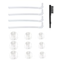Universal BTE Hearing Aid Eartips Domes Set - Inkluderer 9 Single- Layer Ear Plugs, 4 Relaterede rør, og 1 Rengøringsbørste