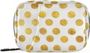 Naanle Gold White Polka Dot Pill Box 7 Dag sag taske Rejsearrangør med lynlås Portable Weekly Compact Størrelse for vitamin supplement Holder A Dots Golden 4.6 x 3.14 x 1.88 Tommer 0,12 kg