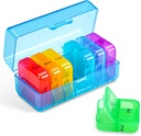 Zoksi Ugentlig Pill Organizer 2 gange om dagen, Blå 7 dag Am Pm Pill Box, Daily Am Pm Pill Organizer 7 dag, Bærbar Vitamin Pill Case, Ugentlig Pill Box for Fish Oils, Vitamin, Supplement