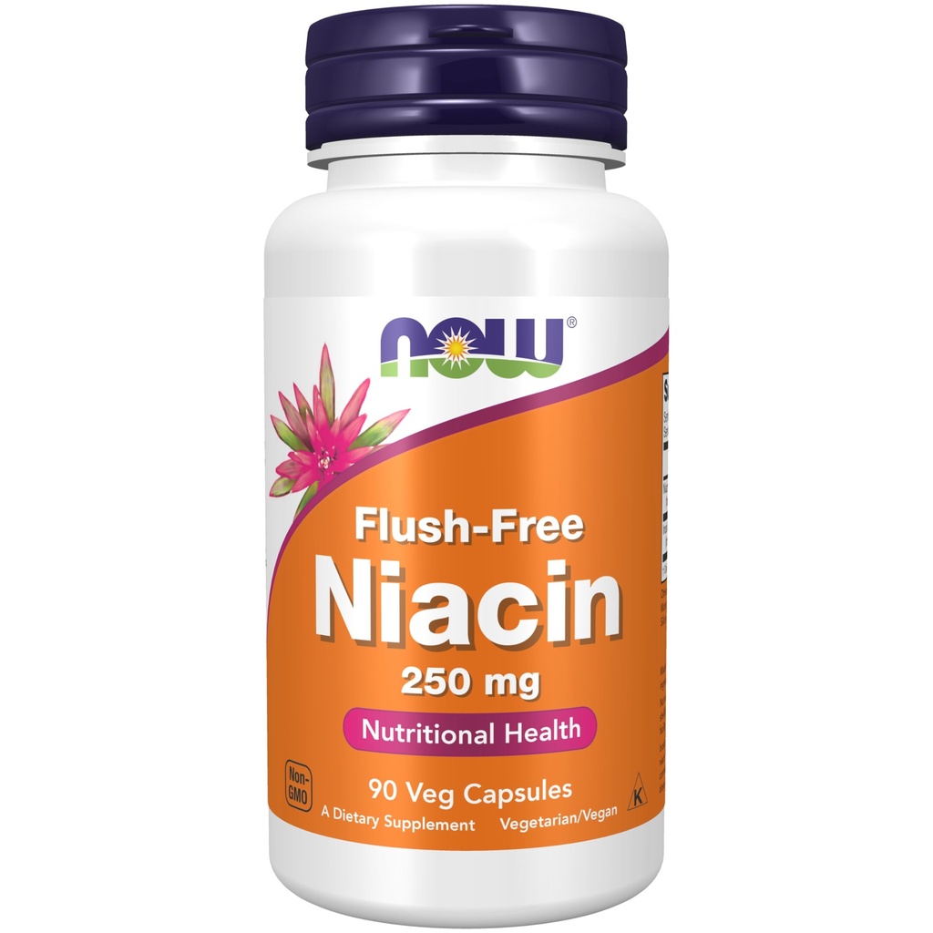 Now Foods Supplements, Niacin (Vitamin B-3) 250 mg, Flush- Free, Nutritional Health, 90 Veg Kapsler