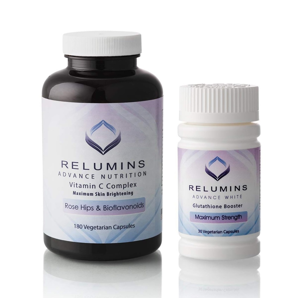 Reluminer Avanceret C-vitamin MAX Complex og Glutathione Booster Nutrient Support Capsules Set - Ultimate Booster Set