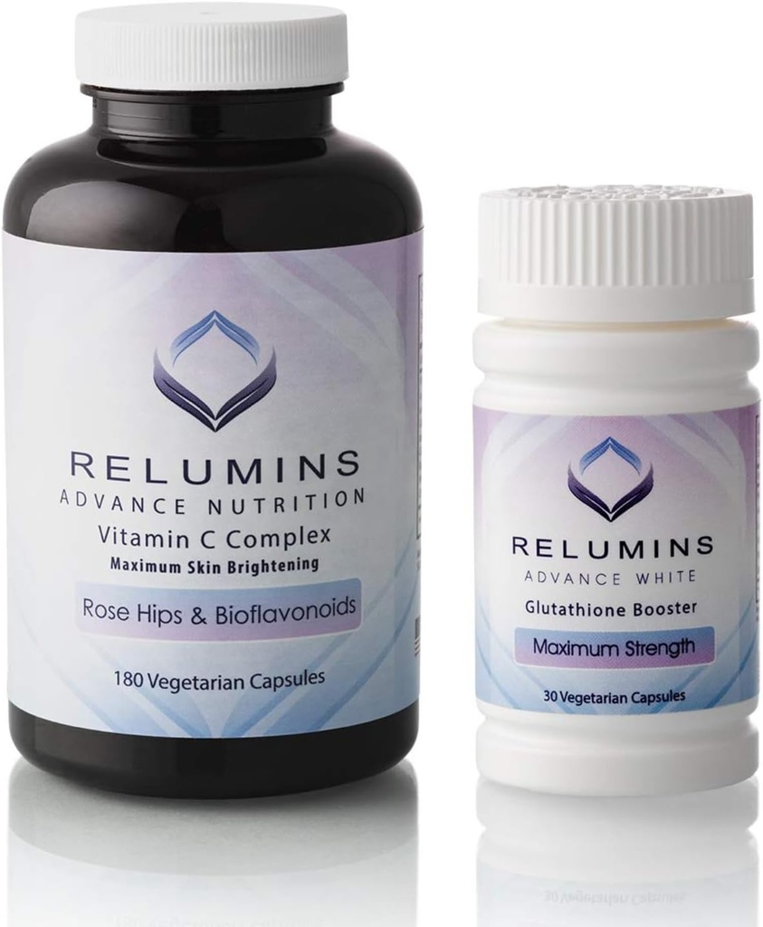 Reluminer Avanceret C-vitamin MAX Complex og Glutathione Booster Nutrient Support Capsules Set - Ultimate Booster Set