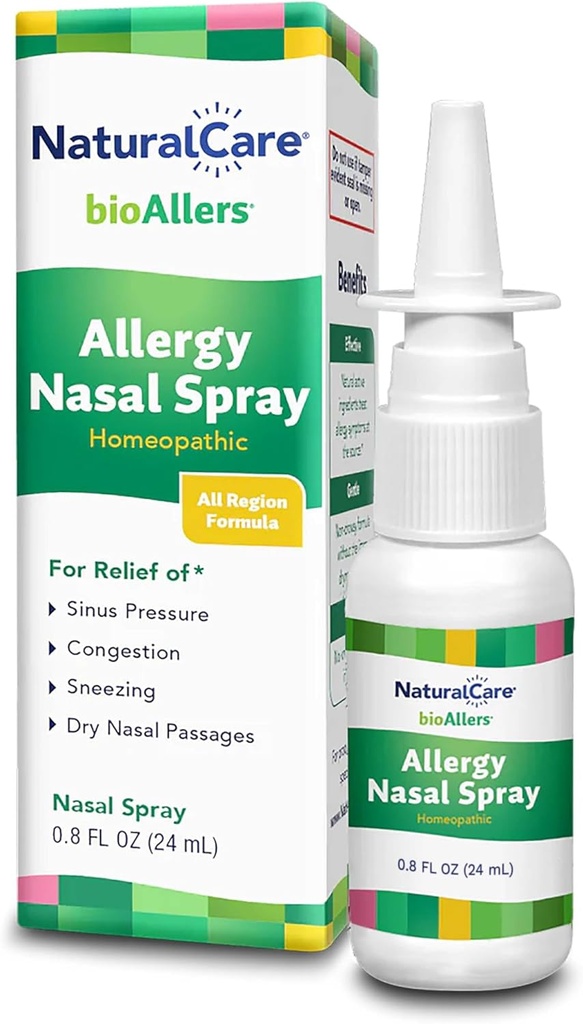 NaturalCare Homeopathic Allergy Nasal Spray by bioAllers, 1 Fl Oz | May Help Relieve Sinus Pressure, Congestion, Sneezing, Runny Nose & Itchy, Watery Eyes