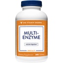 The Vitamin Shoppe Multi Enzyme - Hjælper til fordøjelse og absorption af protein, kulhydrater og fedt (300 tabletter)