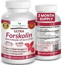 Ultra Pure Forskolin for Vægtstyring Maksimum Styrke Note 124; Coleus Forskohlii Root Extract Powder, 40% Standardized Lean Supplement for Mænd & Kvinder