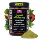 Drage urter Tonic Alchemy Superfood Green Pulver med 91 Ingredienser: Tonic urter, Ashwagandha, svampe, Probiotika, Super Green, Seaweeds, Frugter, Grøntsager, Spirulina - 30 Servere