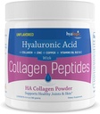 Hyalogisk kollagen peptider pulver w / Hyaluronsyre, hydrolyseret type 1 & 3, grass Fed, Keto protein pulver supplement til hårvækst, hud, negle, Joints Unflavored Easy to Mix 6,4 oz (180 gr.)