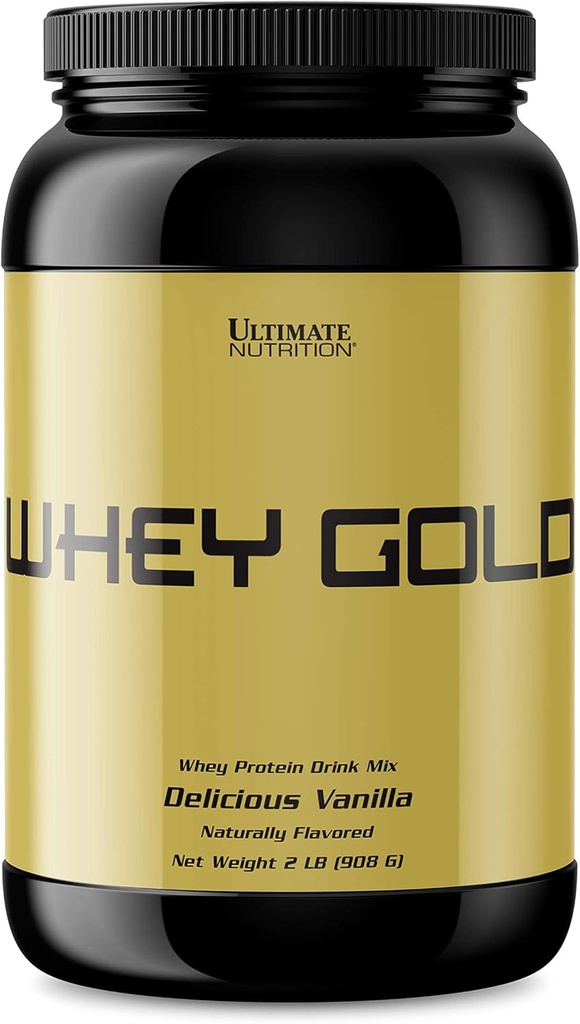 Ultimate Nutrition Whey Gold Protein Powder med 20 Bedste Protein og Aminosyrer til maksimal muskelvækst og inddrivelse, 27 Servere, Vanilla