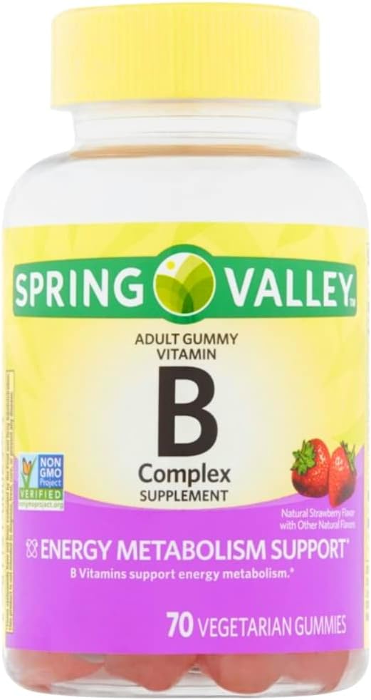 Spring Valley B- Complex Voksen Gummy 70 Greve - Natural Wild Strawberry Flavor (Packaging May Vary)