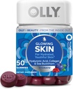 OLLY glødende hud vingummi, hydreret og ungdommelig hud, * Hyaluronsyre, collagen peptider, Sea Buckthorn, Plump Berry Flavor, 25 dages forsyning - 50 Greve