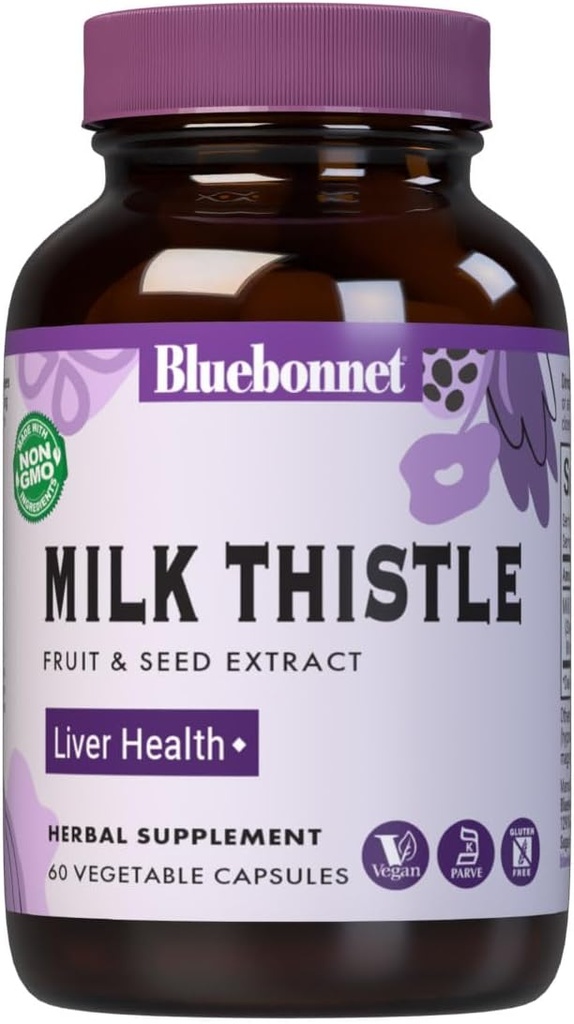 BlueBonnet Milk Thistle Fruit and Seed Extract Supplement, 60 Greve