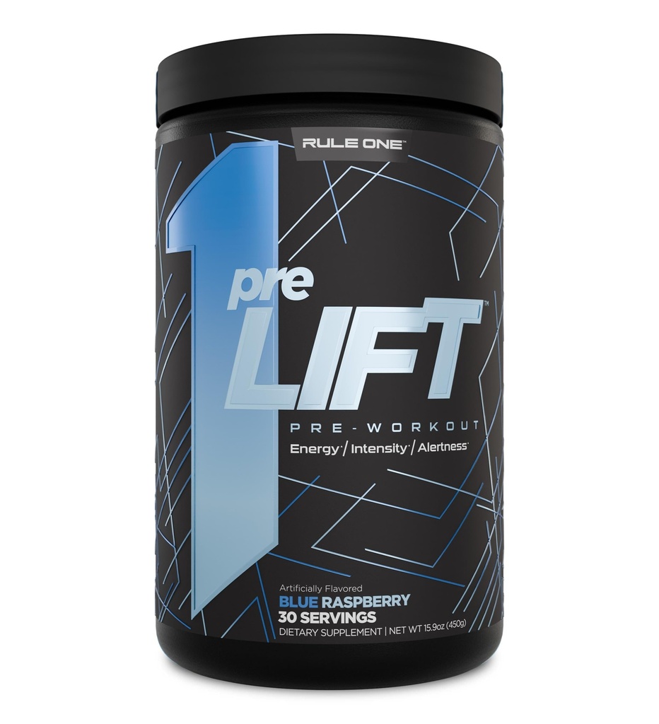 Regel 1 preLIFT Pre- Workout, 6g Citrulline, 3,2 g Beta Alanine, 3 Koffein Kilder + 20 andre for energi, Alerness, & Endurance (30 Servere, Blå Hindbær)