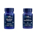 Life Extension Rhodiola og Ashwagandha Extract Bundle, Rhodiola rosea og ashwagandha Kosttilskud, 60 Kapsler Hver