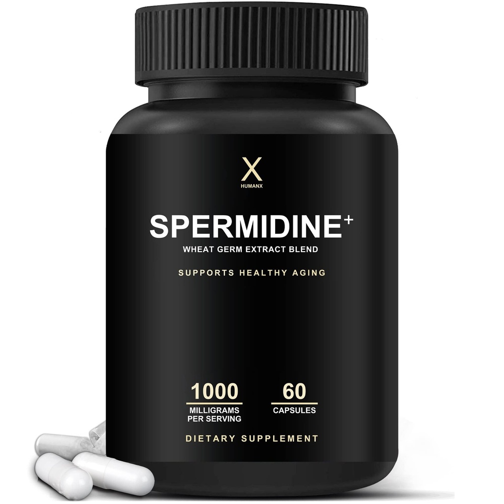 HUMANX Spermidine + (USA tredje part testet) - Spermidine- Rich Hvede Germ Extract & Zink til at aktivere cellular fornyelse - ikke-GMO, Spermidine kapsler - Understøtter sund aldring - Spermidin supplement