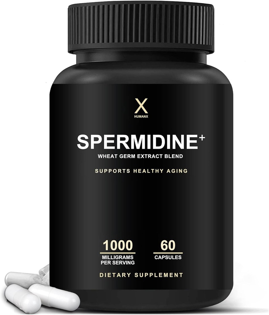 HUMANX Spermidine + (USA tredje part testet) - Spermidine- Rich Hvede Germ Extract & Zink til at aktivere cellular fornyelse - ikke-GMO, Spermidine kapsler - Understøtter sund aldring - Spermidin supplement