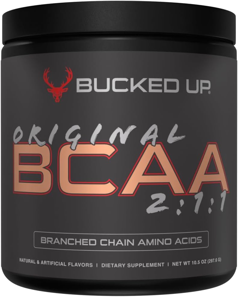 Bucked Up Original BCAA 2:1:1 Branched Chain Essential Amino Acids - Supplement Powder - | 100% Pure 2:1:1 Instantized Formula | Pre/Post Workout | 30 Servings | (Apple Jacked Flavor)