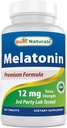 Bedste Naturals Melatonin 12 mg (1 års forsyning) - Drug- Free Nighttime Sleep Aid - Melatonin til søvn og afslapning, 365 Count (365 Count (pakke med 1))