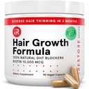 iRestore hårvækst supplement - Hårtab Vitaminer for kvinder og mænd - Biotin Multivitaminer & DHT Blocker til at reducere hårtynding - Hår regrogrowth piller - 30 dages levering 90 greve (pakke med 1)